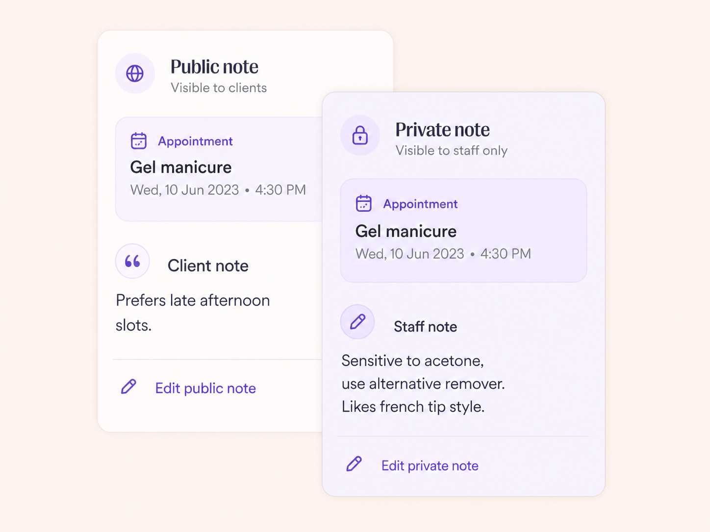 Private and Public Notes